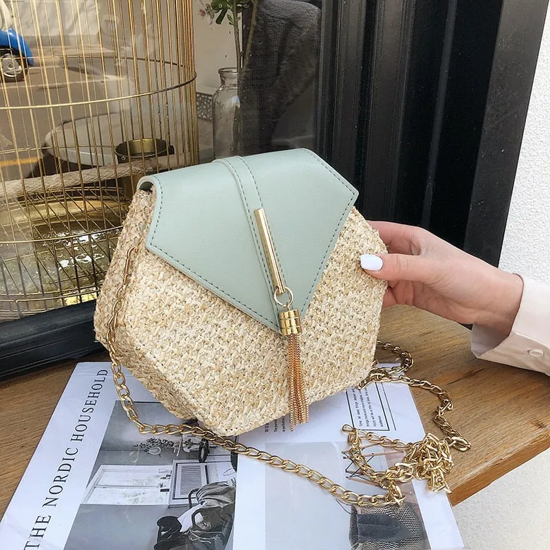 Handbag Women Summer Rattan Shoulder Fashion