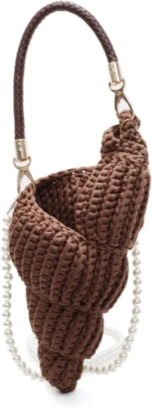 Handwoven Fashion Conch Bag for Women, Travel Necessary Shoulder Hand Bag, Lightweight Portable Crossbody Bag with Strap