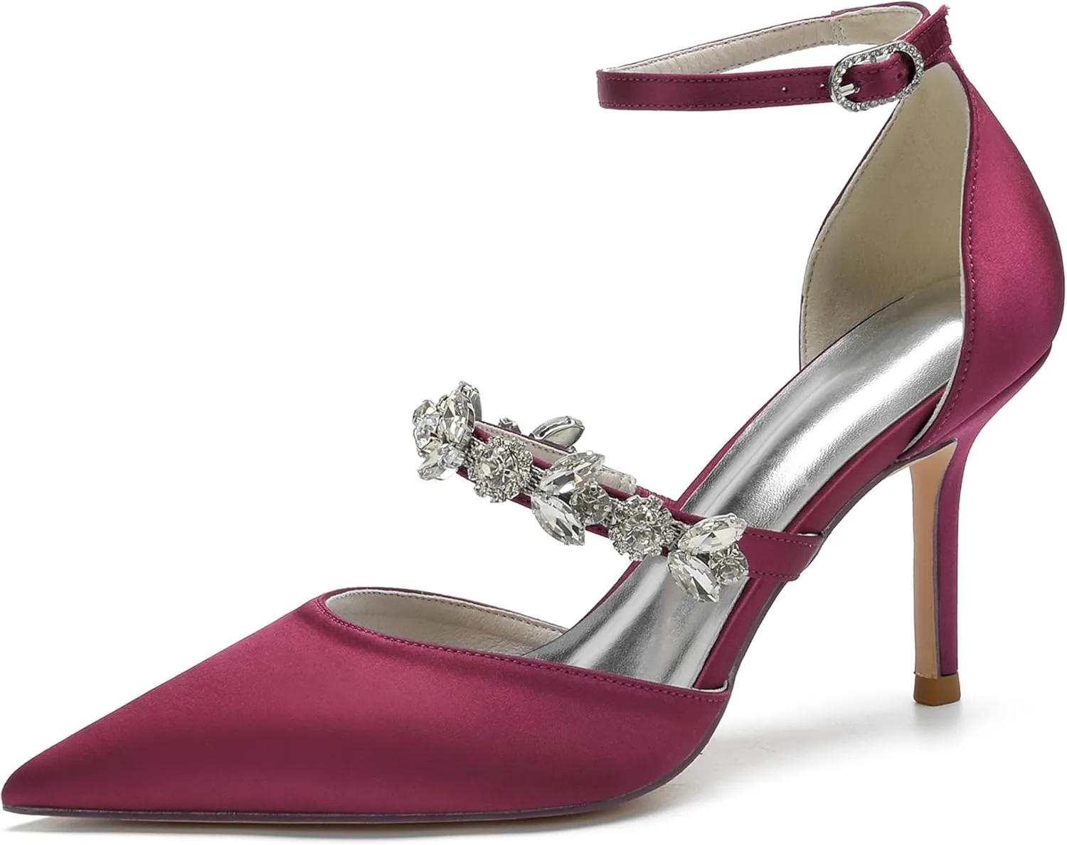 Hanfike Womens Shoes for Wedding Dress Ankle Strap Low Heel Bridal Formal Party Pumps JY034