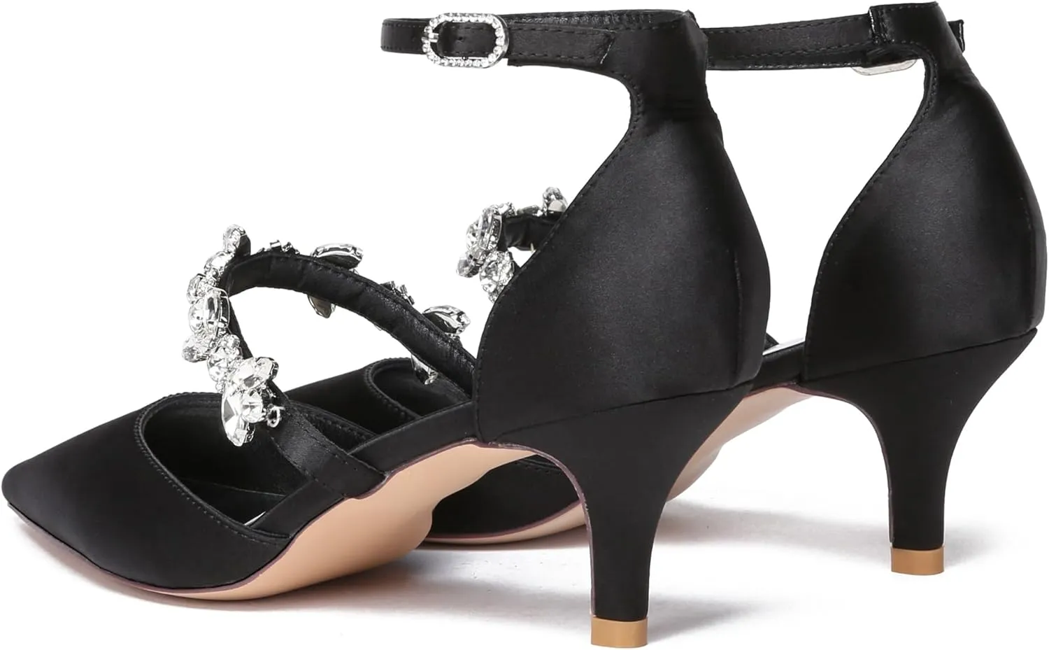 Hanfike Womens Shoes for Wedding Dress Ankle Strap Low Heel Bridal Formal Party Pumps JY034