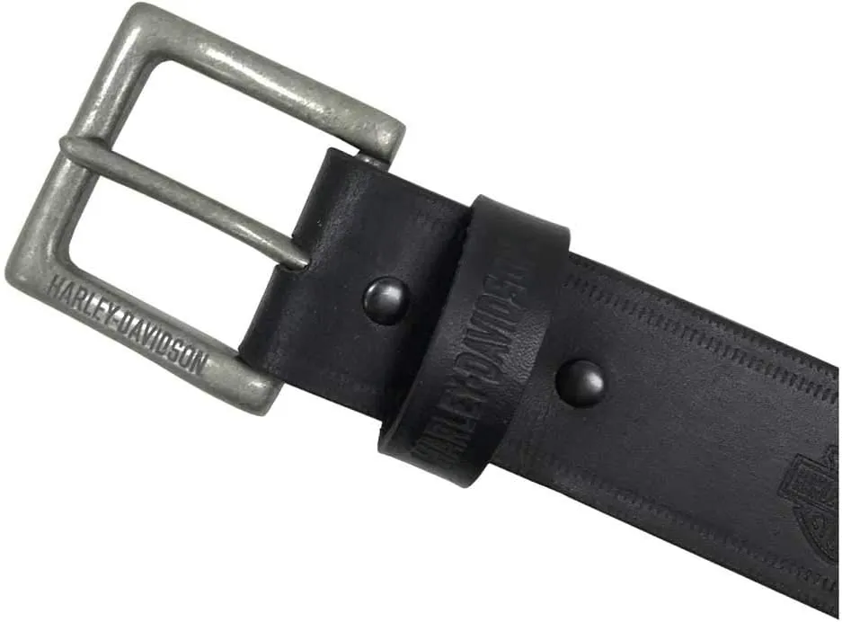 Harley-Davidson Men's Low Ride B&S Genuine Leather Belt - Antique Nickel Buckle