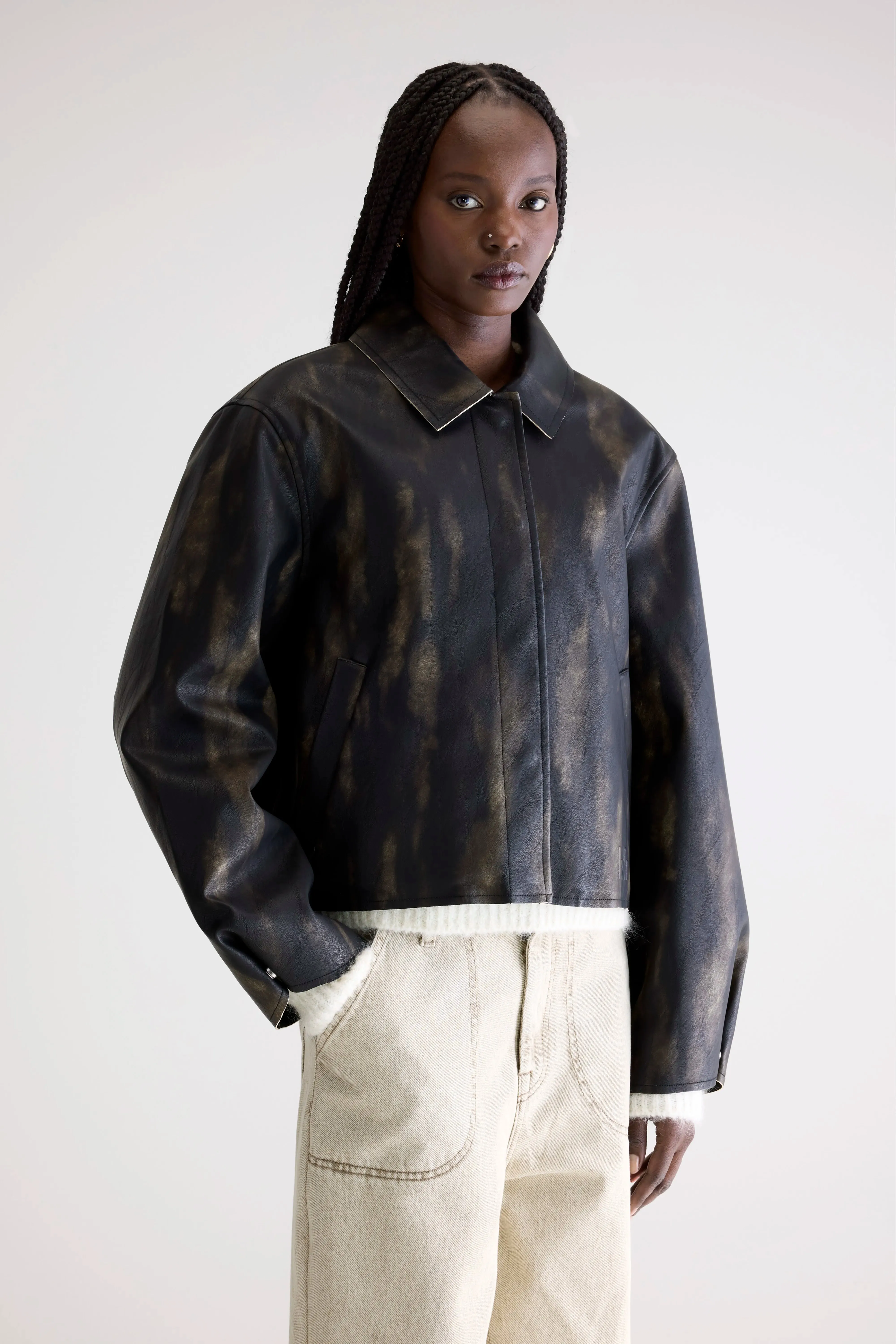 Harred faux-leather jacket (252 / W / BLACK SAND)