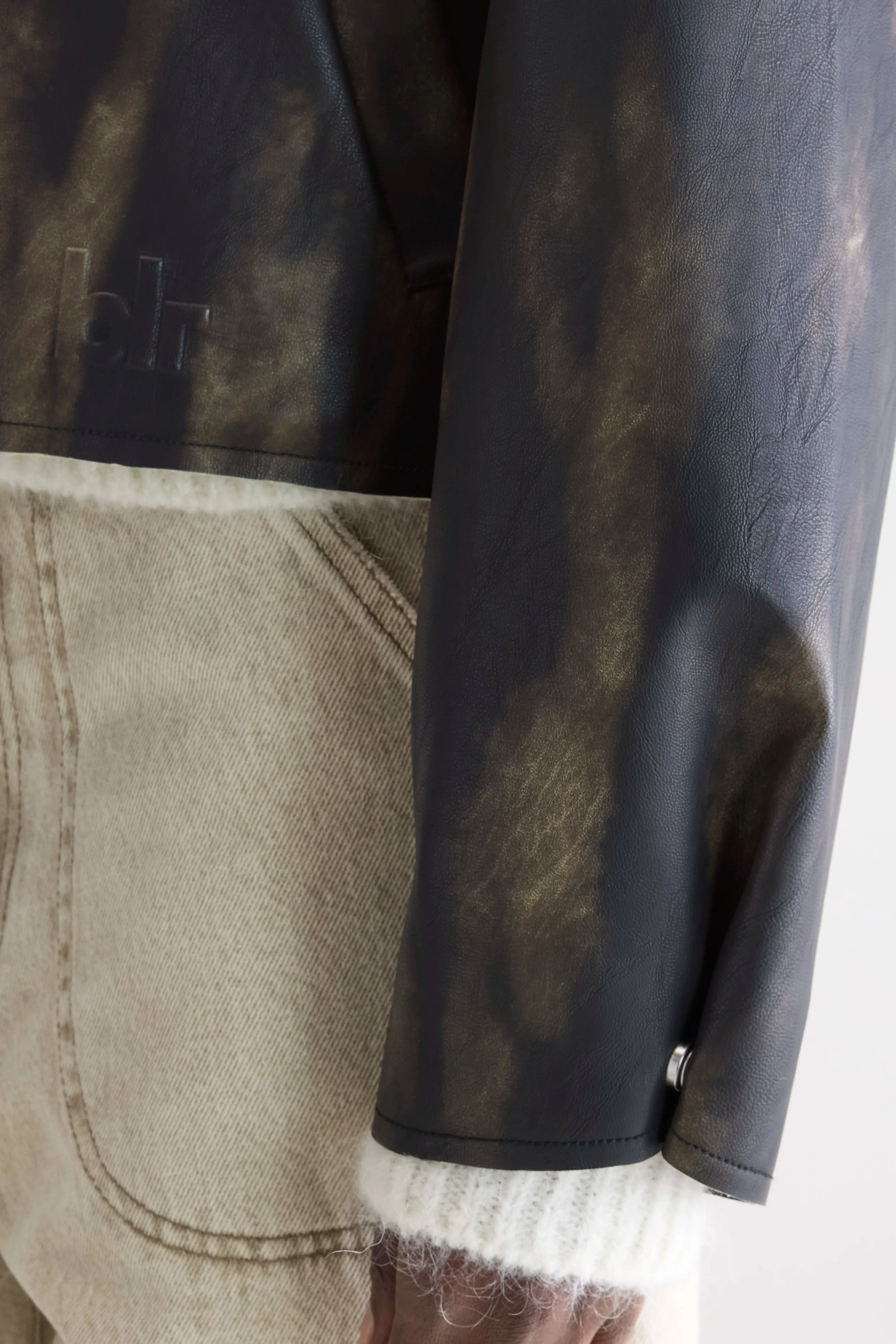 Harred faux-leather jacket (252 / W / BLACK SAND)
