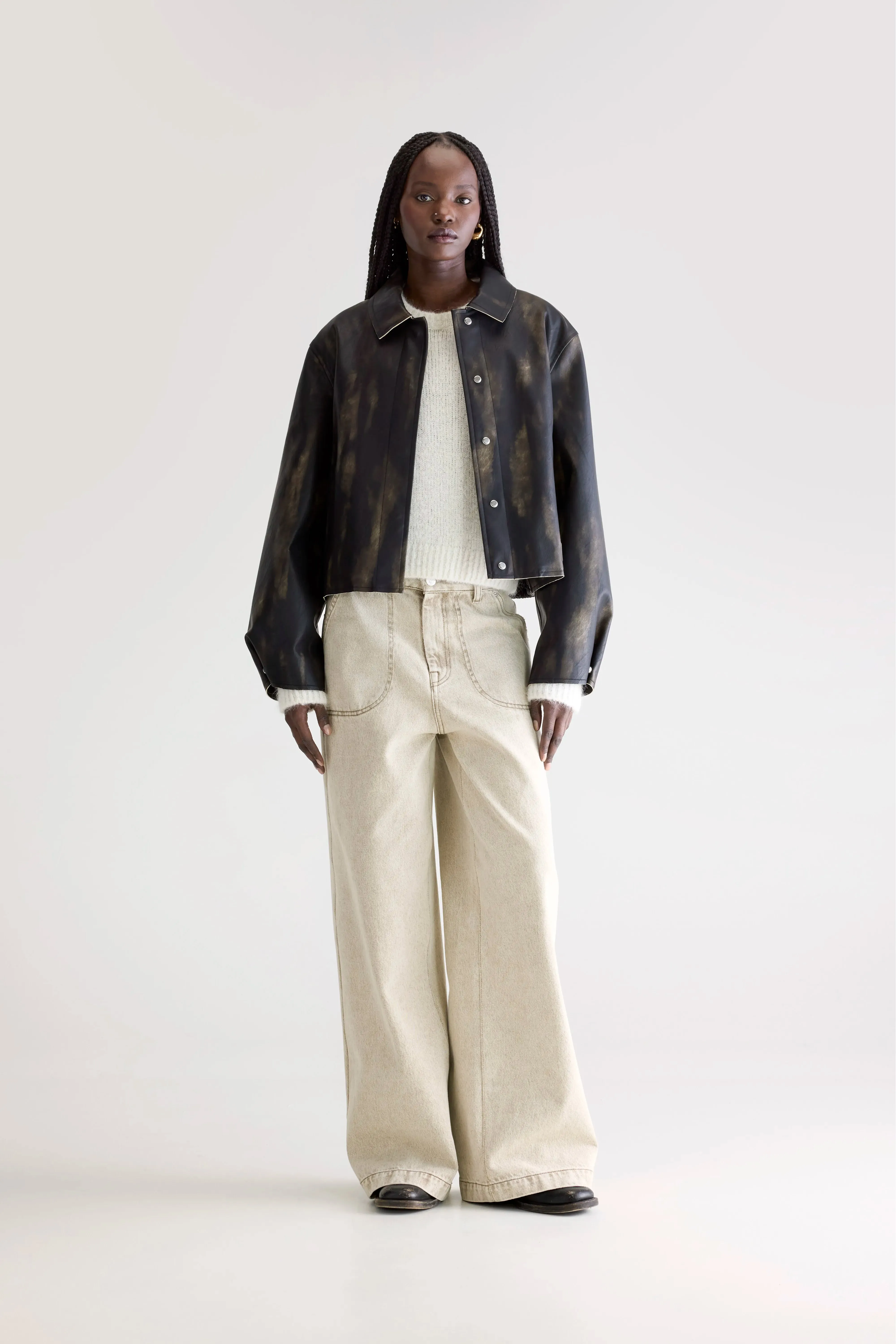 Harred faux-leather jacket (252 / W / BLACK SAND)