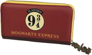 Harry Potter Platform 9 3/4 Purse (Unisex-Adults, Burgundy/Gold, Faux Leather, Wallet)