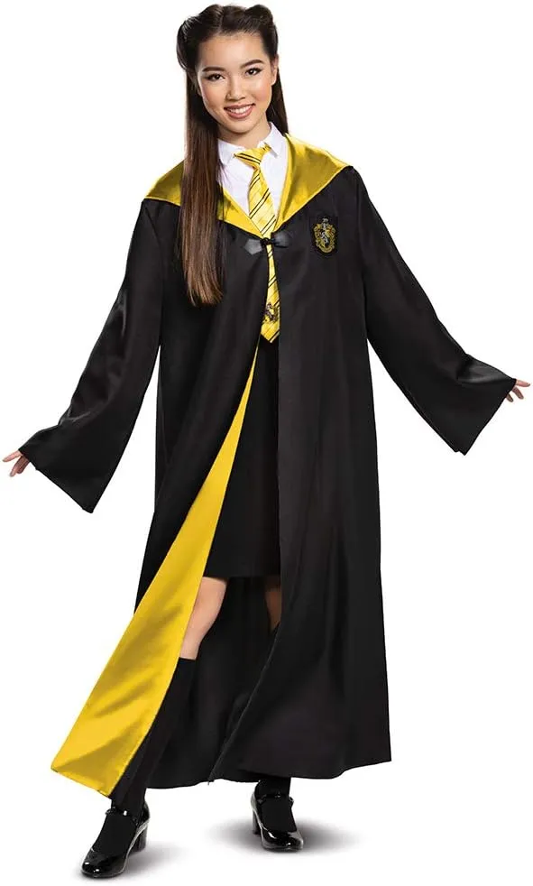 Harry Potter Robe, Deluxe Wizarding World Hogwarts House Themed Robes for Adults, Movie Quality Dress Up Costume Accessory