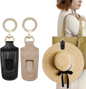 Hat Clip for Travel Backpack Luggage Crocodile Pattern Faux Leather Elastic Non-Magnetic Hat Holder Fashion Handbag Accessory