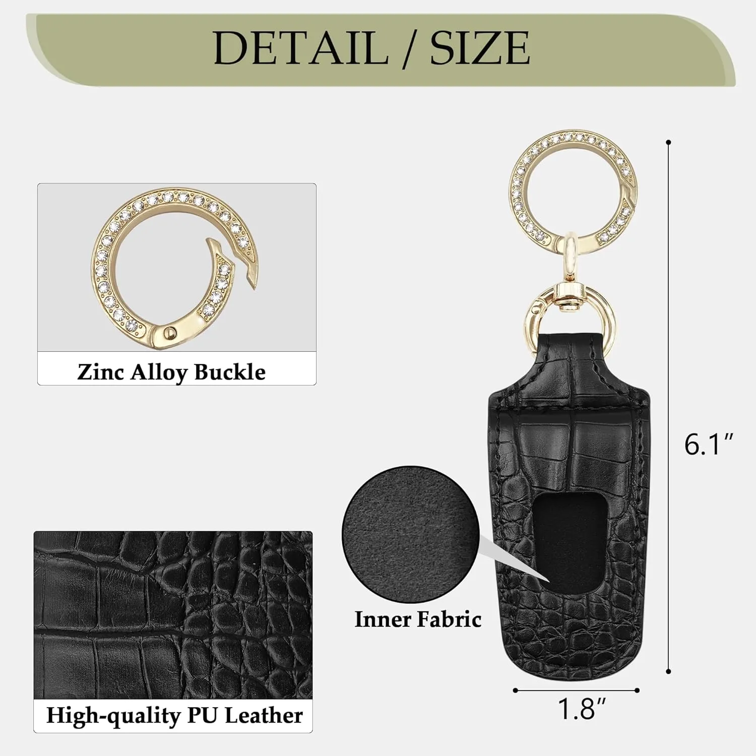 Hat Clip for Travel Backpack Luggage Crocodile Pattern Faux Leather Elastic Non-Magnetic Hat Holder Fashion Handbag Accessory