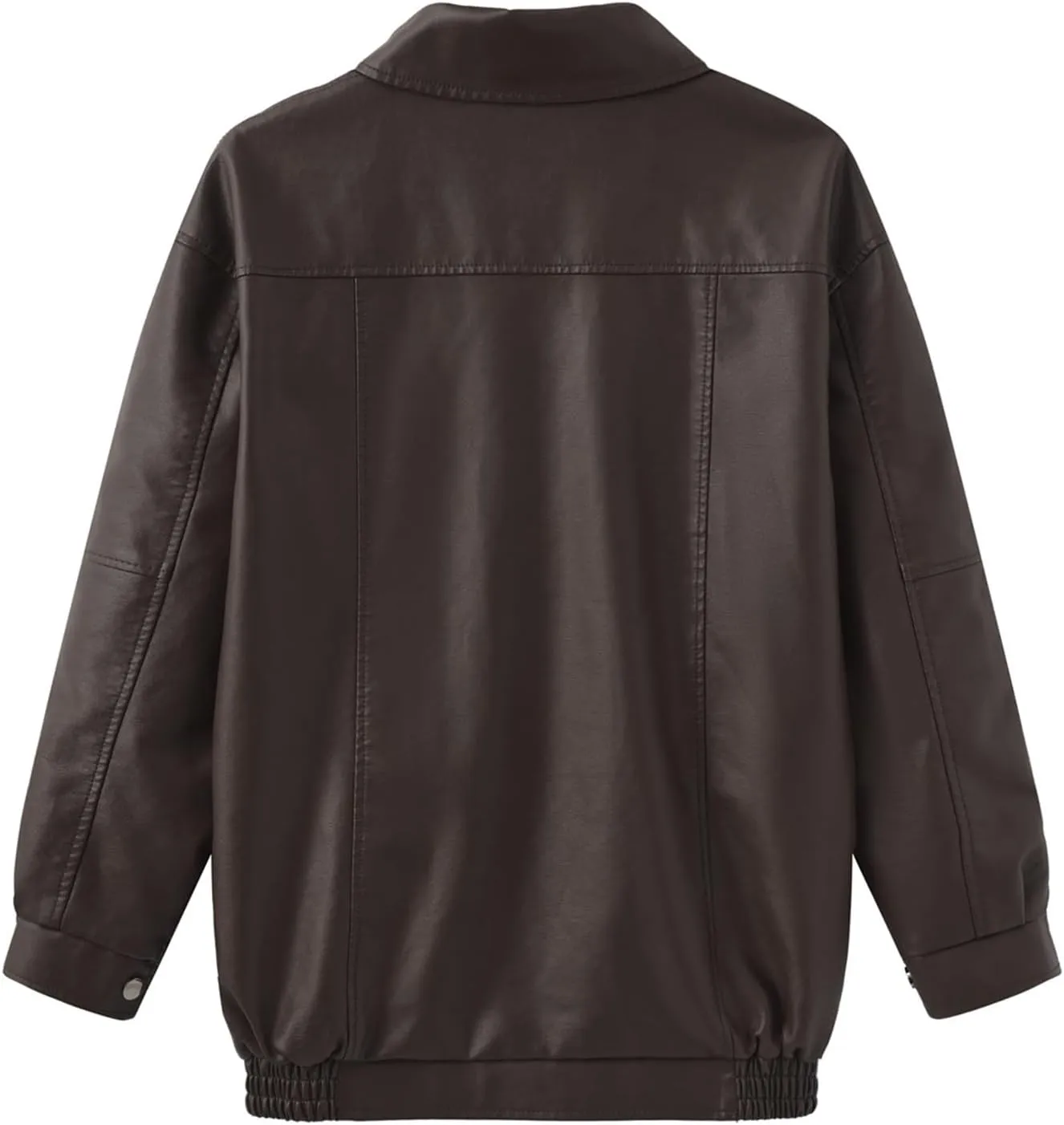hathne Women's Oversized Leather Jackets Faux Zip Up Fall Fashion Motorcycle Jackets Coats Winter Clothes