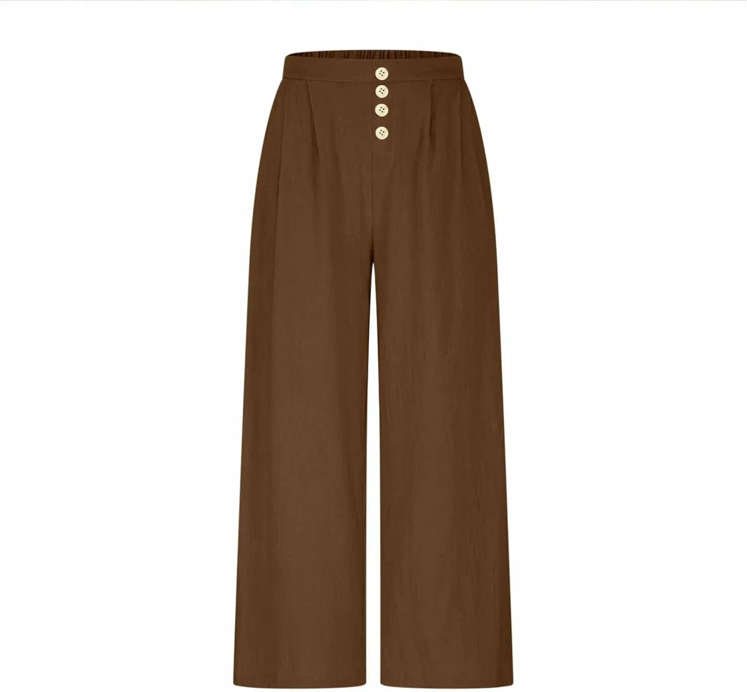 HGps8w Women's Cotton Linen Cropped Palazzo Pants Trendy Wide Leg Summer Loose High Waisted Lounge Trousers with Pockets