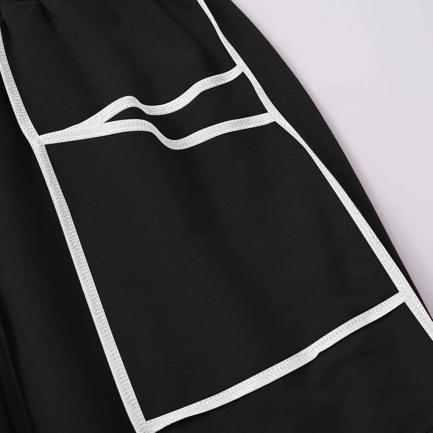 HGps8w Women's Summer Trendy Striped Loose Palazzo Pants Wide Leg Elastic Waist Sweatpants Lounge Trousers with Pockets