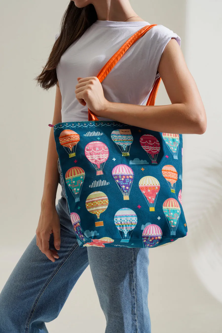 High on Happiness Shoulder Tote Bag with Vegan Leather