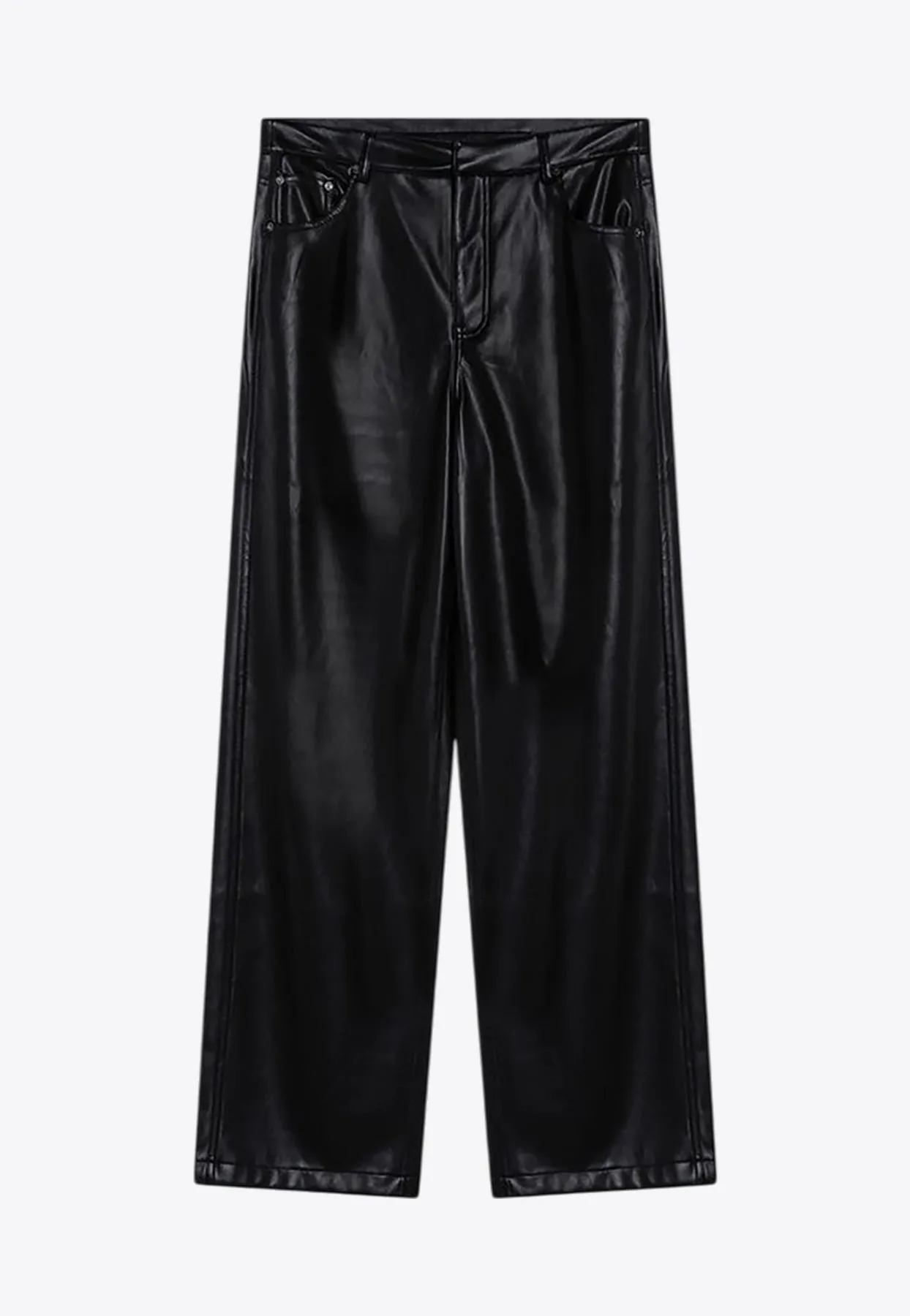 High-Waist Faux Leather Pants