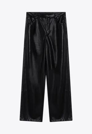 High-Waist Faux Leather Pants