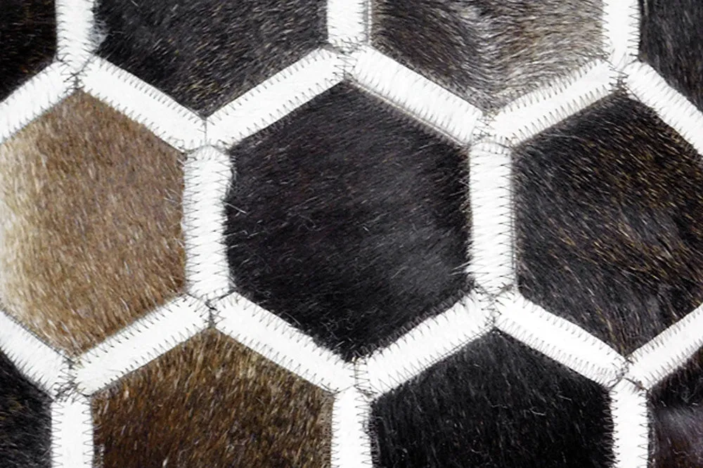 Hilason Cowhide Leather Hair-On Patchwork Cushion Pillow Cover