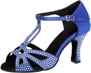 HIPPOSEUS Women's Latin Dance Shoes Rhinestones Ballroom Party Dance Practice Performance Shoes,Model 419