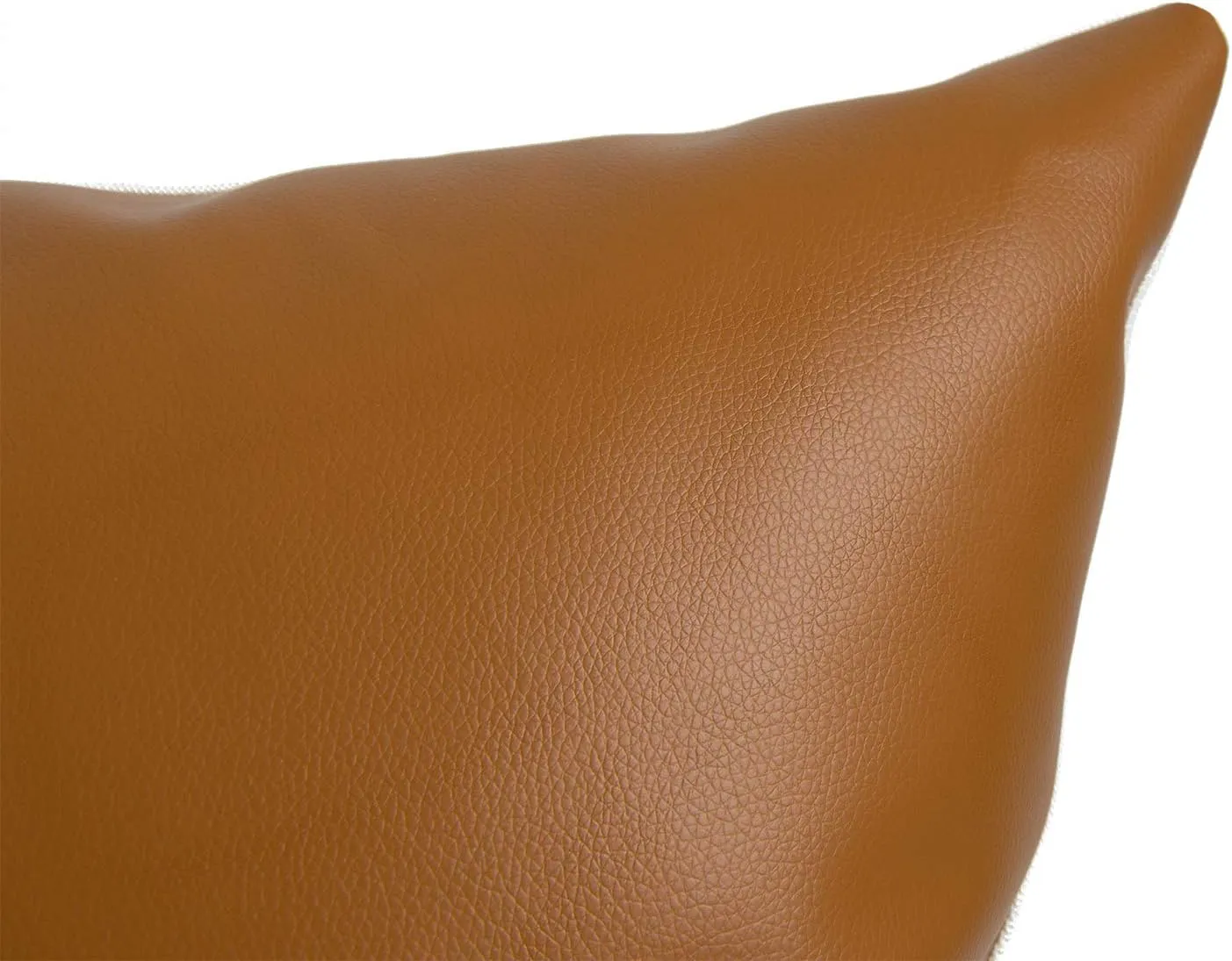 Hofdeco Faux Leather and 100% Cotton Pillow Cover Only, Camel White Modern Design, 18"x18"