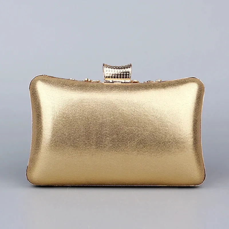 Hollow Out Style Women Evening Bags Rhinestones Metal Luxury Design Day Clutch Rhinestones Shoulder Party Purse