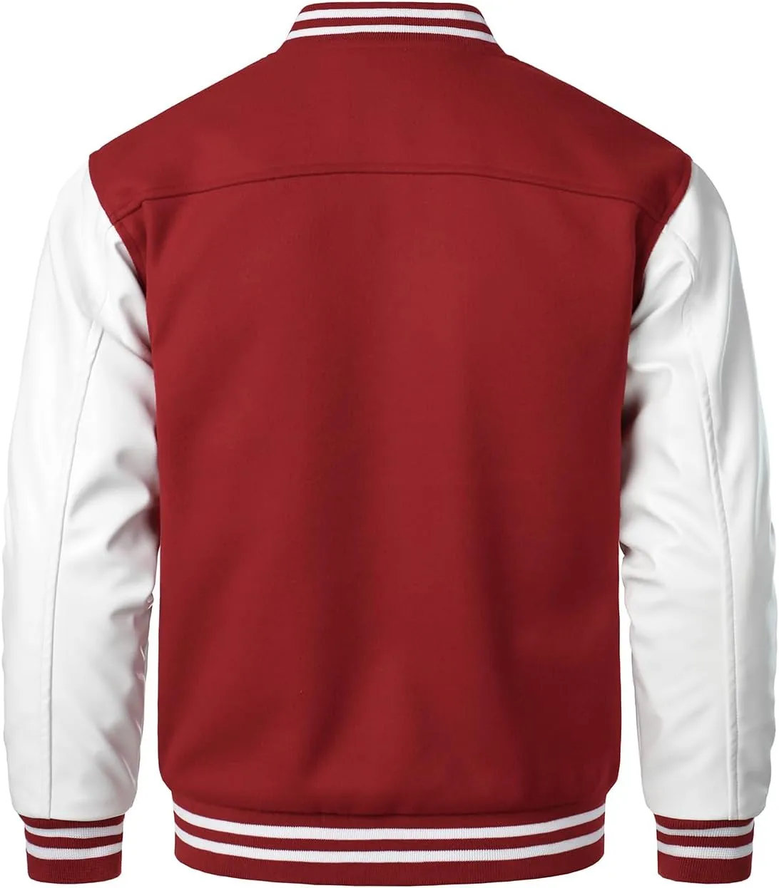 HOOD CREW Mens Varsity Jackets Faux Leather Sleeve Letterman Boys College Baseball Jacket