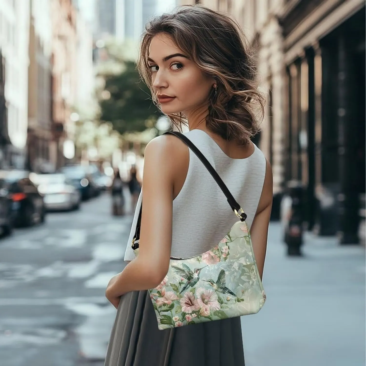 HUGS IDEA Shoulder Bags for Women Small Hobo Tote Handbag Mini Clutch Purse with Zipper Closure