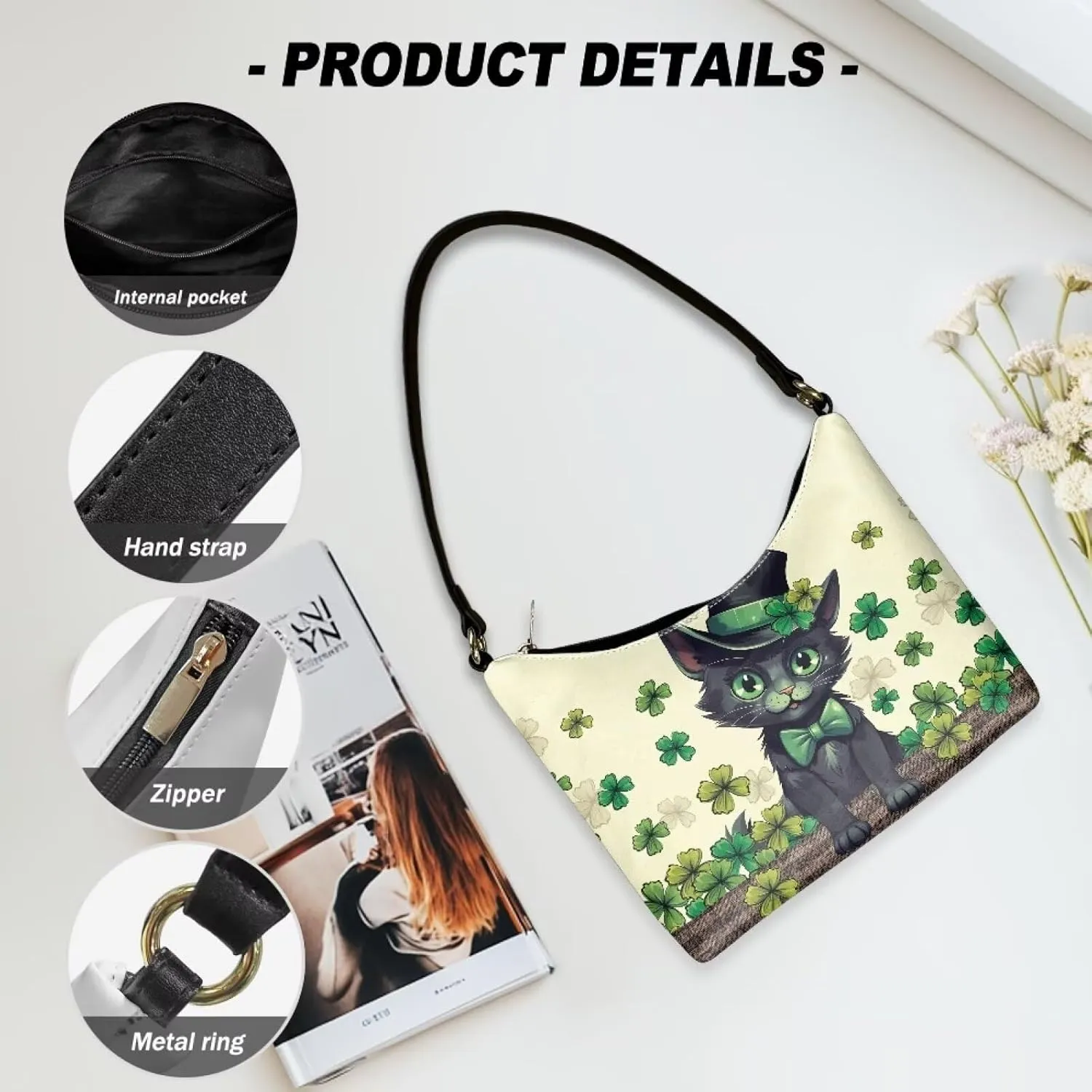 HUGS IDEA Shoulder Bags for Women Small Hobo Tote Handbag Mini Clutch Purse with Zipper Closure