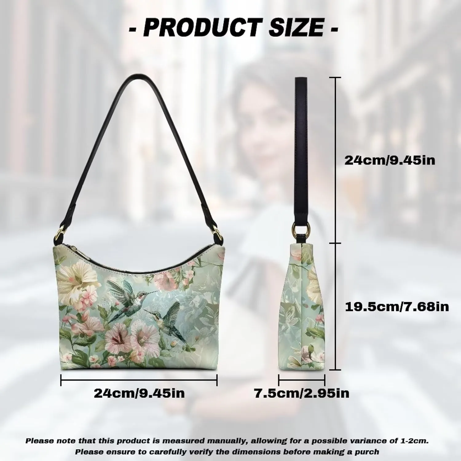 HUGS IDEA Shoulder Bags for Women Small Hobo Tote Handbag Mini Clutch Purse with Zipper Closure