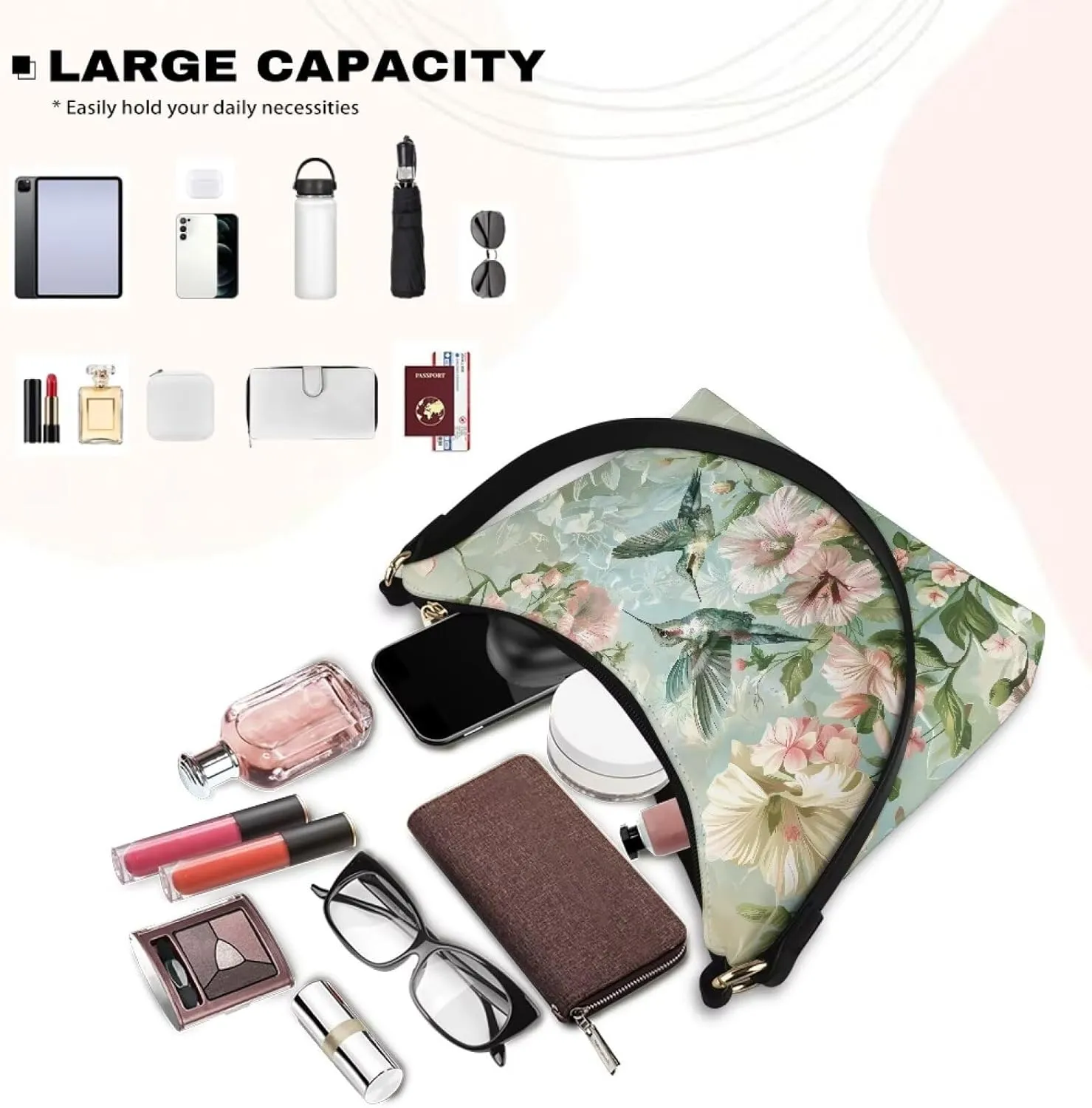 HUGS IDEA Shoulder Bags for Women Small Hobo Tote Handbag Mini Clutch Purse with Zipper Closure