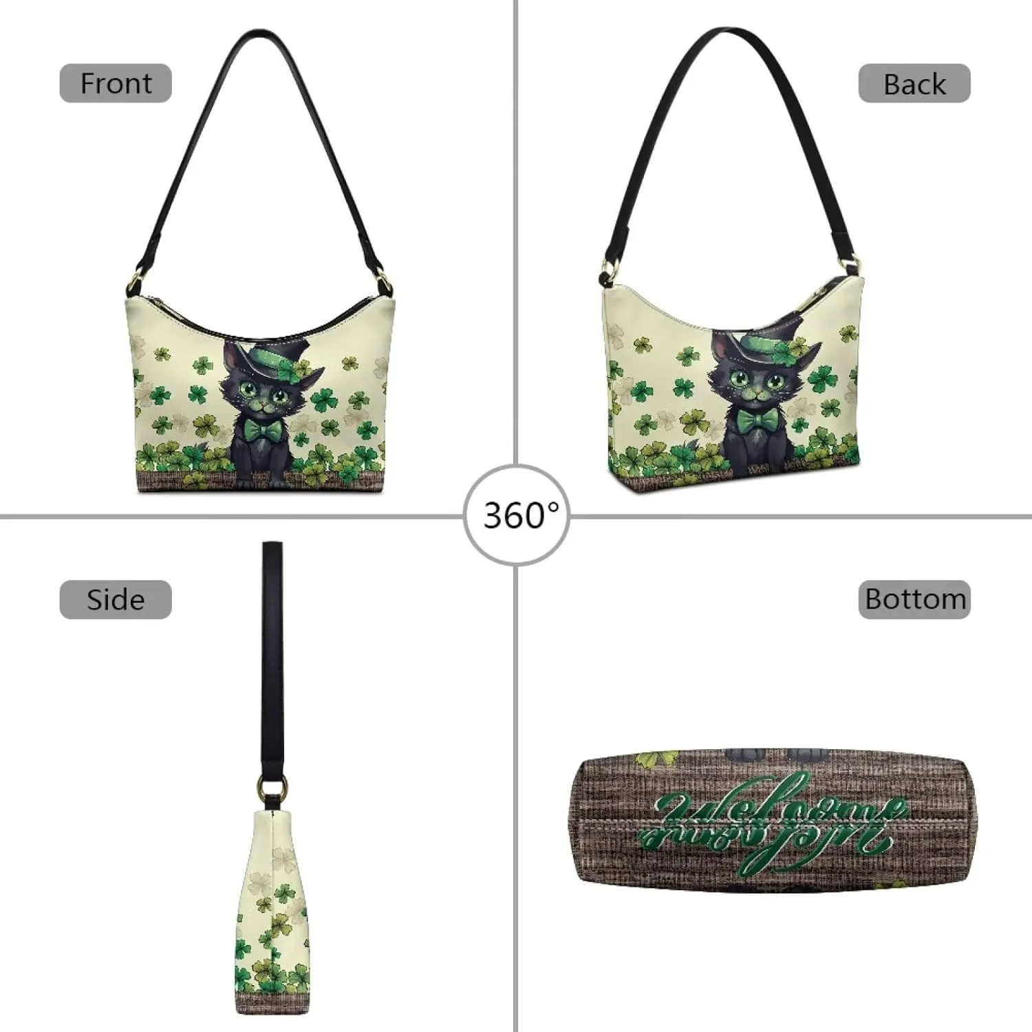 HUGS IDEA Shoulder Bags for Women Small Hobo Tote Handbag Mini Clutch Purse with Zipper Closure