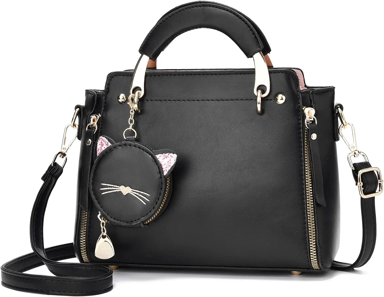 I IHAYNER Fashion Purses and Handbags for Women Top Handle Bag Girls Small Crossbody Shoulder Bag for Ladies with Kitty Purse
