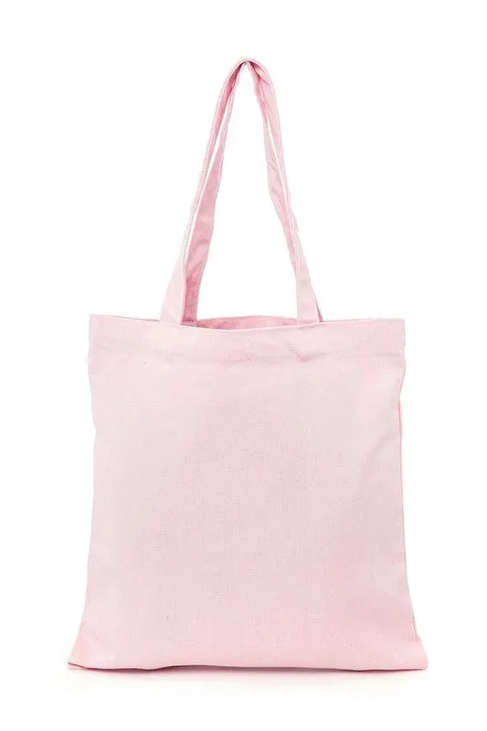 Iconic Hamsa Eye Sequins Patch Canvas Tote