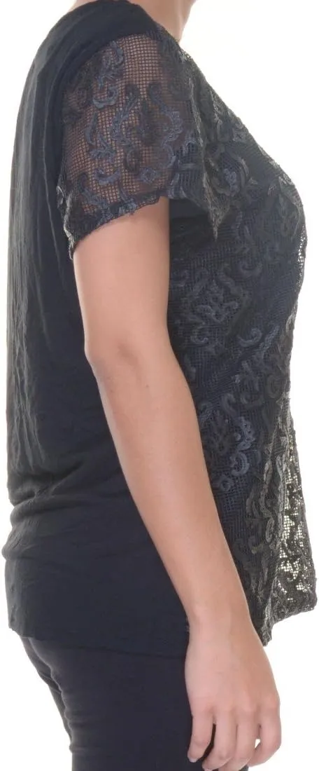 Inc International Concepts Faux-Leather-Trim Illusion Top
