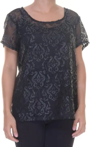 Inc International Concepts Faux-Leather-Trim Illusion Top