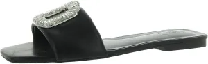 INC Womens Paden Faux Leather Slide Sandals