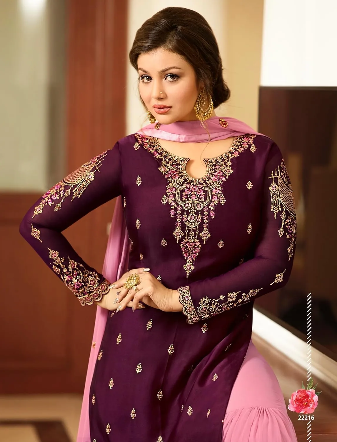 Indian/Pakistani Eid Ramzan Party Wear Wedding Wear Sharara Style Salwar Suit for Women