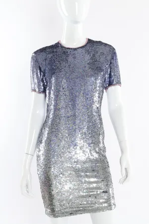 Iridescent Ombré Sequin Mini Dress