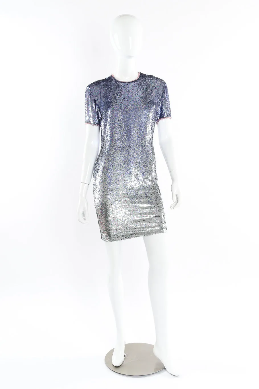 Iridescent Ombré Sequin Mini Dress
