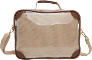 Ita Bag Japanese JK Uniform Shoulder Bag, PU Leather Clear Window Crossbody Purse, Large Capacity Messenger Handbag Tote