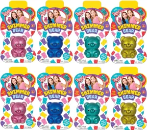 JA-RU Glitter Gummy Bear Toy (8 Bears Assorted) Mochi Squishy Toys for Kids. Animal Stress Balls Sensory Bin Filler. Treasure Box Toys for Classroom, Birthday Party Favors. 4340-8s