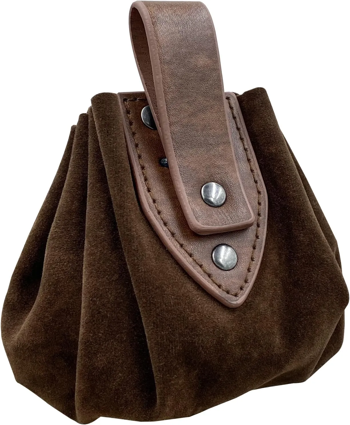 JAOYU Leather Drawstring Nordic Embossed Belt Bag & Coin Purse for Men & Women