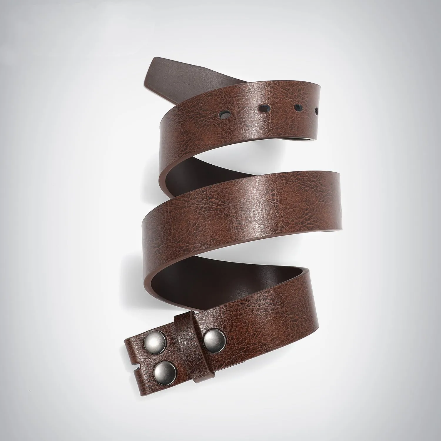 JASGOOD Mens Western Leather Belt Strap Without Buckle 1.5" Vintage Replacement Cowboy Leather Belt Strap with Snap on Buckle