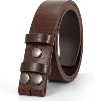 JASGOOD Mens Western Leather Belt Strap Without Buckle 1.5" Vintage Replacement Cowboy Leather Belt Strap with Snap on Buckle