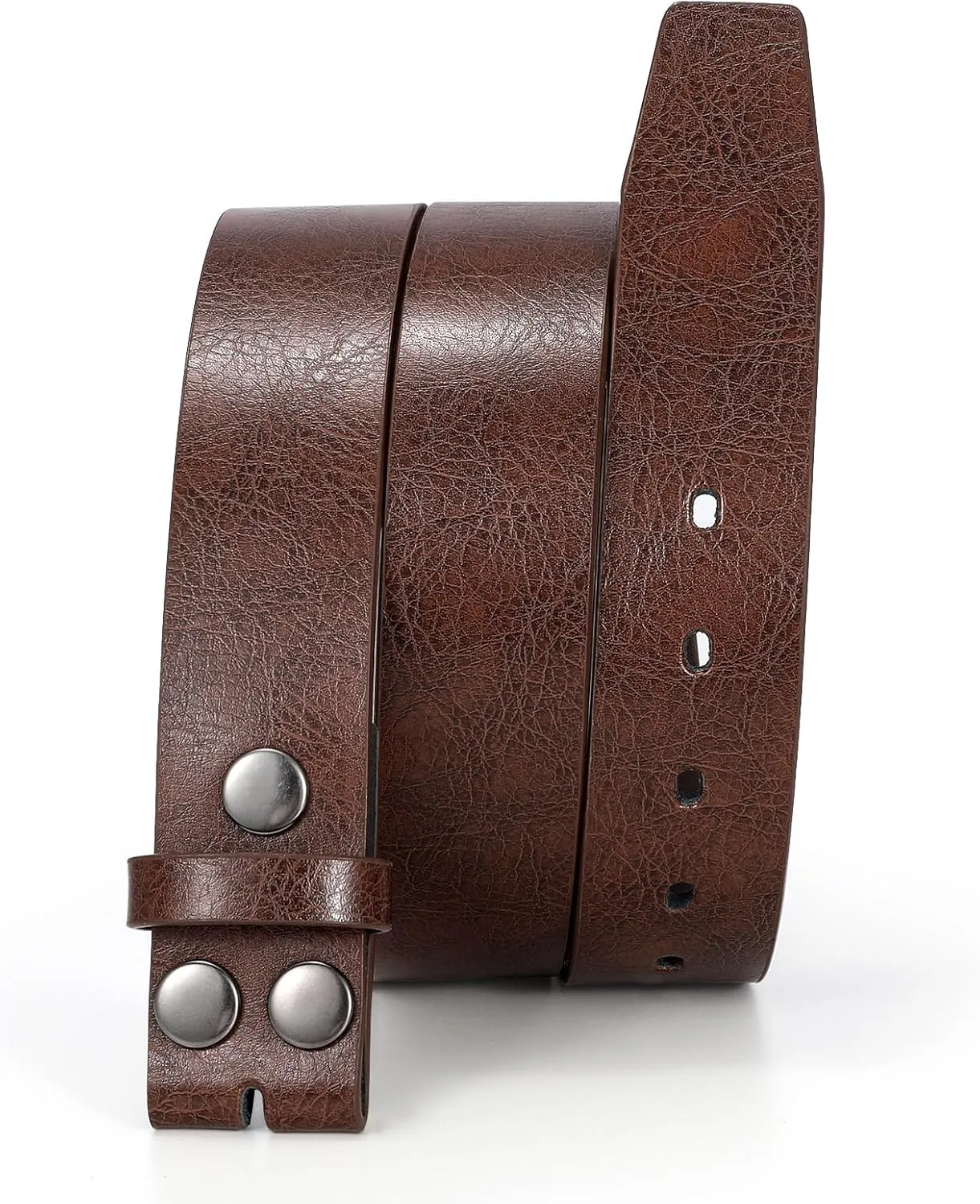 JASGOOD Mens Western Leather Belt Strap Without Buckle 1.5" Vintage Replacement Cowboy Leather Belt Strap with Snap on Buckle