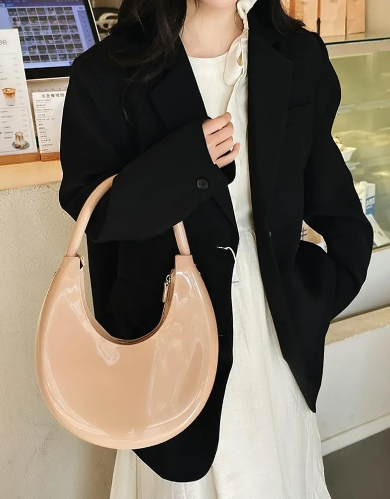 Jelly Clutch Purse For Women Crescent Shoulder Handbag Candy Color Moon Bag Evening Purse Top Handle Handbags For Prom