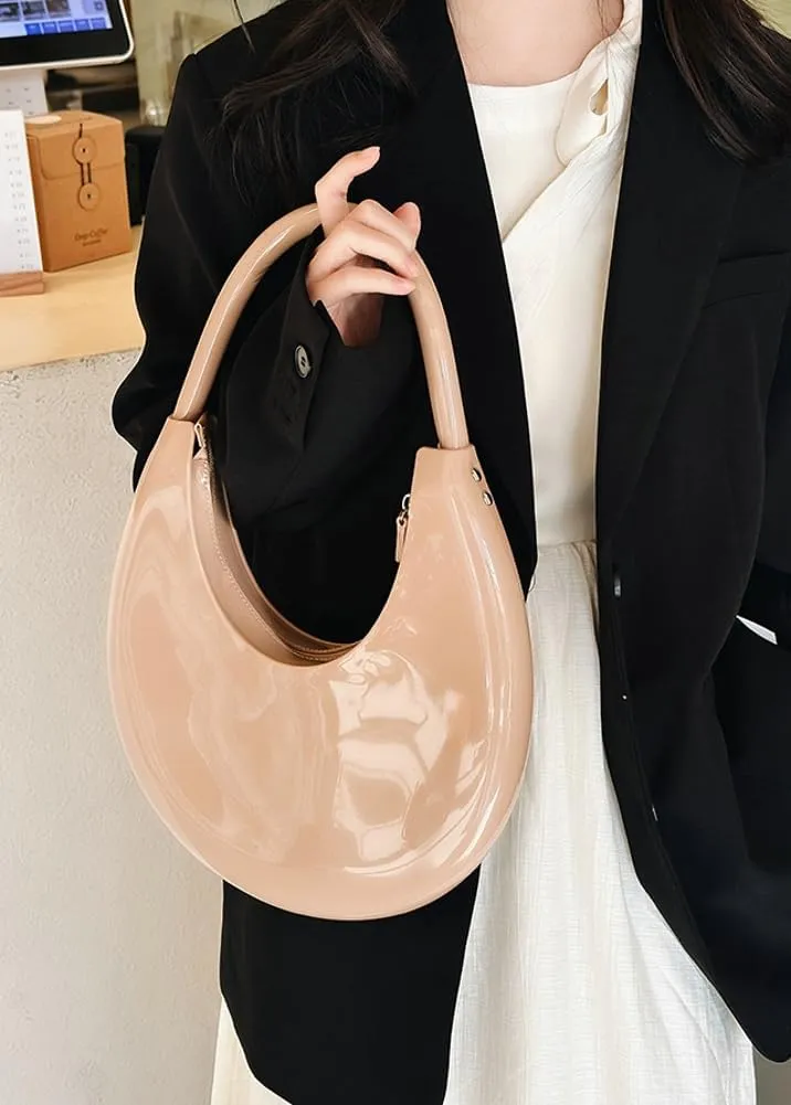 Jelly Clutch Purse For Women Crescent Shoulder Handbag Candy Color Moon Bag Evening Purse Top Handle Handbags For Prom