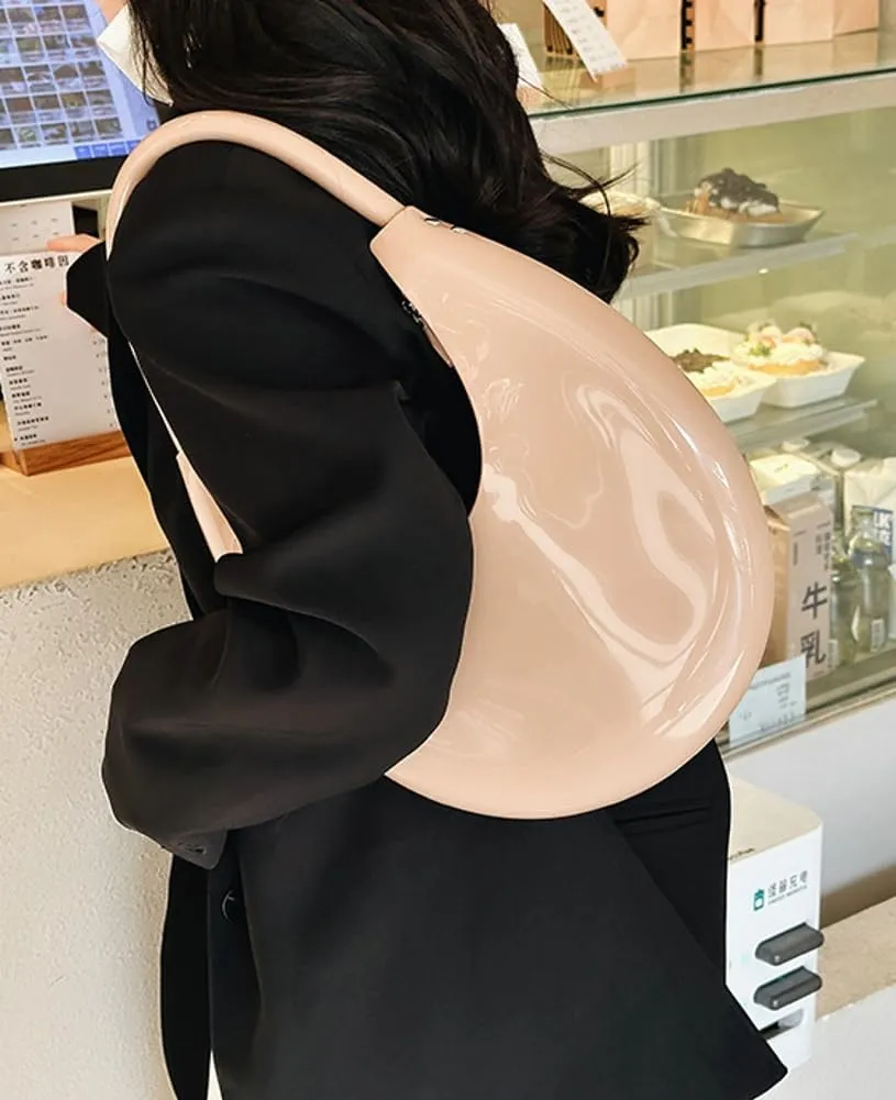 Jelly Clutch Purse For Women Crescent Shoulder Handbag Candy Color Moon Bag Evening Purse Top Handle Handbags For Prom