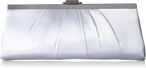 Jessica McClintock Blaire Women's Satin Frame Evening Clutch Bag Purse with Shoulder Chain Included