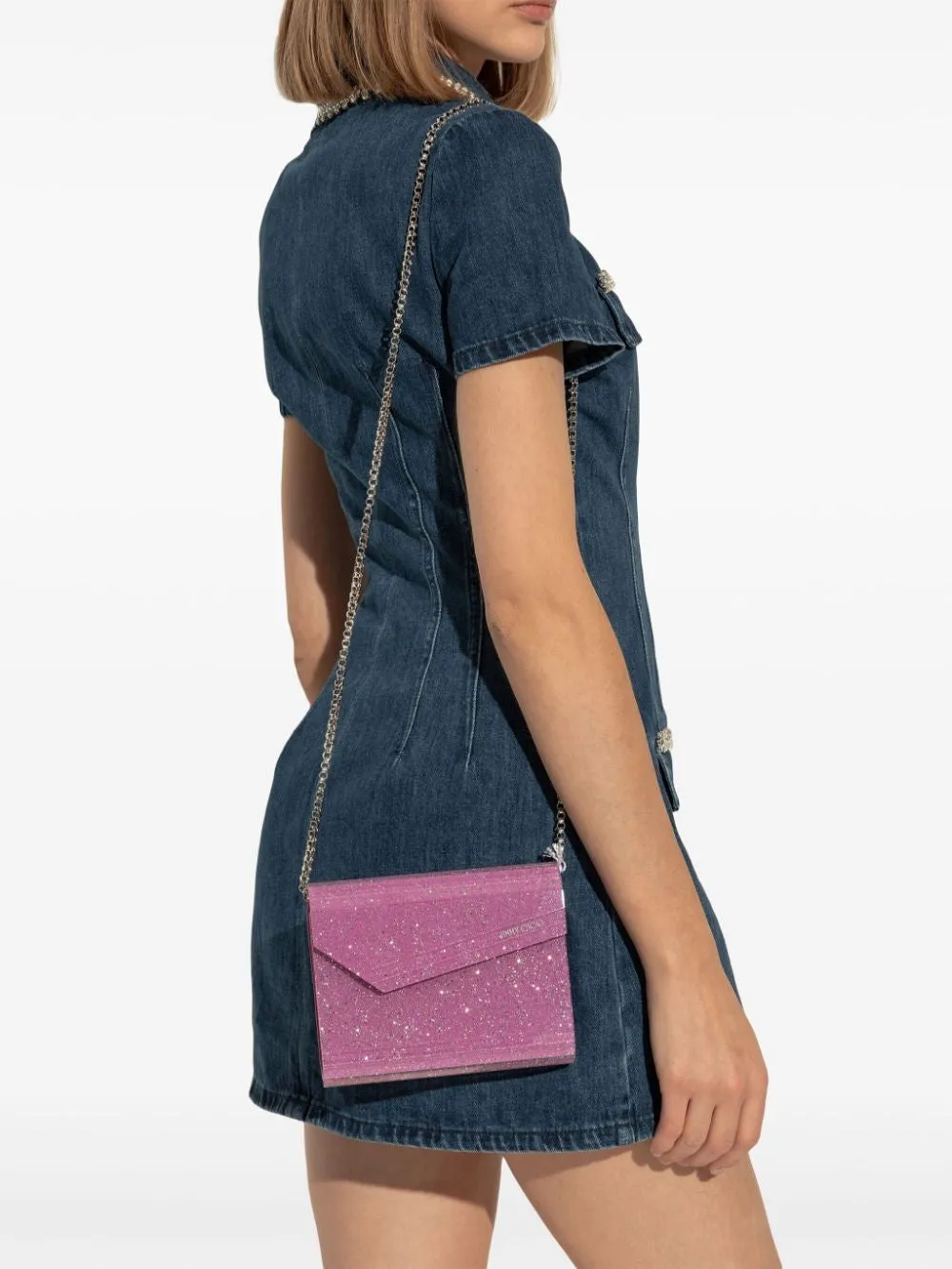 JIMMY CHOO Mini Glittered Acrylic Candy Clutch Handbag