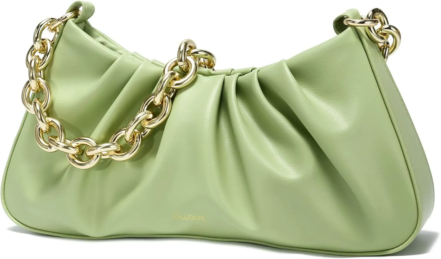 JOLLQUE Shoulder Bag for Women,Small Leather Dumpling Bags Handbag Purse,Gold Chain Evening Clutch Purses