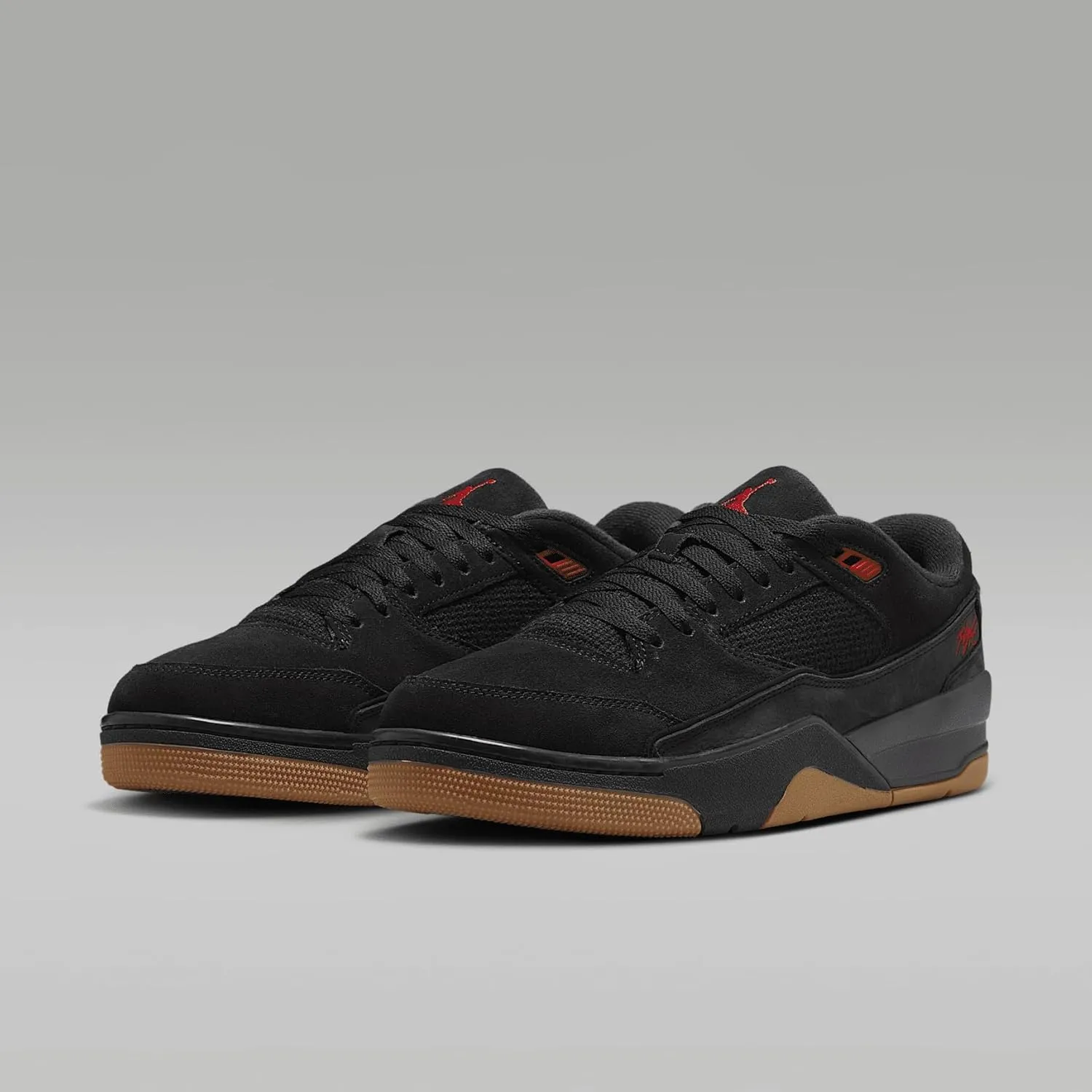 Jordan Flight Court Men's Shoes (HF3255-001, Black/Gum Medium Brown/Varsity Red)