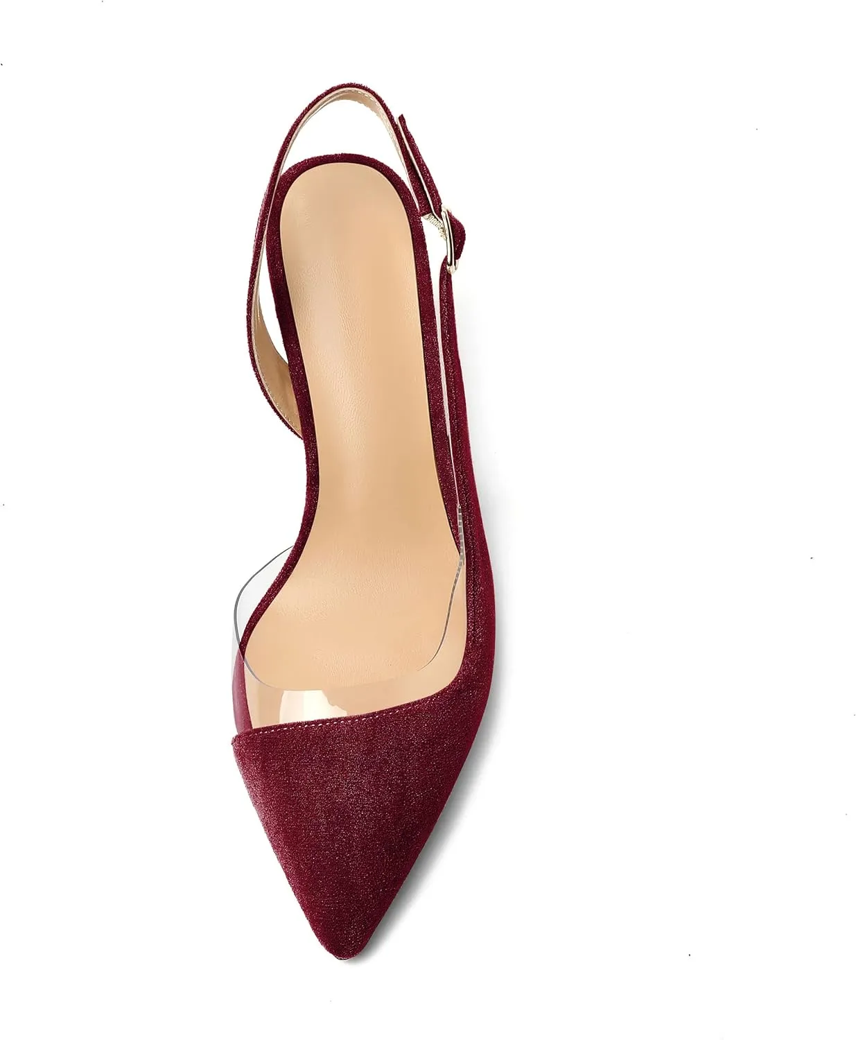 Joseywade Slingback Heels for Women Kitten Low Heel Pointed Toe Slingback Pumps Fashion Dress Shoes for Party Casual Office